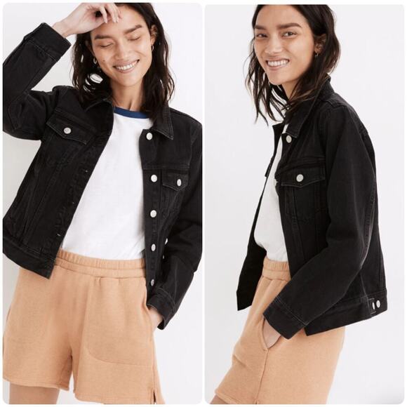 Madewell Jean Jacket Classic Lunar Wash Black Denim NEW NWT S - Picture 6 of 6